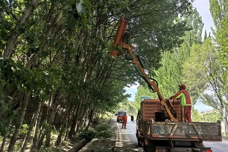 【工作动态】海东公路总段路域整治 绘就赛场首道风景线